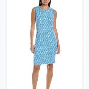 J. McLaughlin Catalina Cloth Blue Puzzle Piece Dress Size Medium